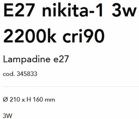Bec LED Decorativ, E27 Nikita-1 3w 2200K cri90, Fumuriu