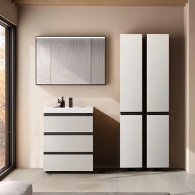 Set mobilier cu lavoar inclus 70 cm, 3 sertare cu soft-close, gri deschis, Kolpasan, Harmony