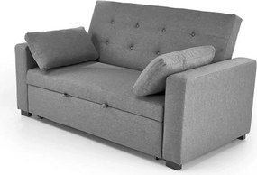 Canapea extensibila doua persoane PAULINIO, gri, stofa clasica/polipro