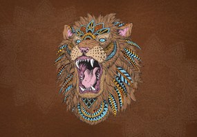 Fototapet - Leu mandala (147x102 cm)