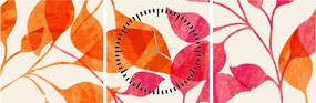Tablou - Frunze portocalii (cu ceas) (90x30 cm)