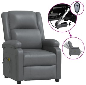 3073715 vidaXL Fotoliu de masaj electric, antracit, piele ecologică