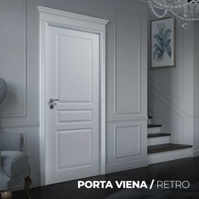 Usa de interior PORTA VIENA cu modul Retro - Pervaz de tip capitel si Cornisa Vopsea Standard, 95-140 mm, Alb