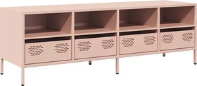 vidaXL Dulap TV, roz, 135x39x43,5 cm, oțel laminat la rece