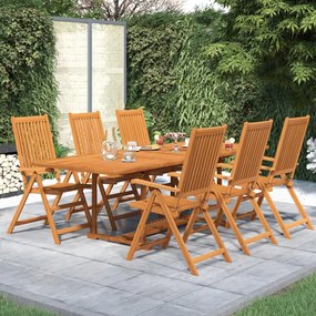 Set mobilier de gradina, 7 piese, lemn masiv de acacia Dreptunghiular, 7