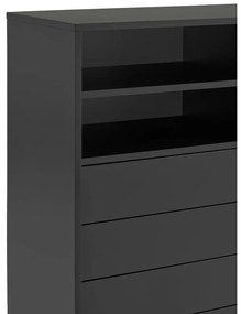 Comodă neagră-gri antracit înaltă cu ușă glisantă 120x140 cm Nube – Teulat