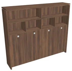 Dulap înalt pentru haine Verno 248 x 46 x 210 cm, cu rafturi, nuc