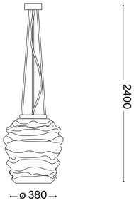 Lustră pe cablu Ideal Lux KARMA 1xE27/60W/230V d. 38 cm alb