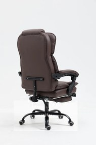 RESIGILAT- Scaun directorial, cu Masaj și Încălzire, suport picioare, funcție sezlong, piele PU, Maro