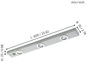 Eglo 93707 - Corp de iluminat LED fluorescent KOB 3xLED/2,3W/230V