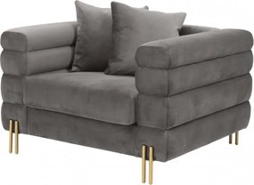 Fotoliu elegant design LUX York, catifea gri 114344 HZ