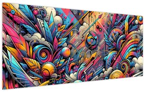 Tablou - Graffiti multicolor (120x50 cm)