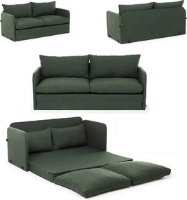 Canapea extensibila 2 locuri moderna, 200x148 cm – stofa verde – Saga