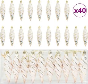 vidaXL Bola în formă de spirală de Crăciun 40 pcs Șampanie Plastic