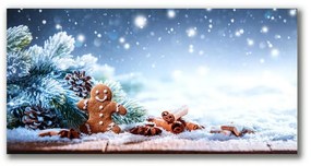 Tablou pe panza canvas Crăciun Turtă dulce Zăpadă Pom de Crăciun