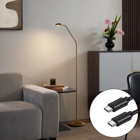 Lampă de podea modernă bronz incl. LED reîncărcabilă cu dimmer în 3 trepte - Waldorf