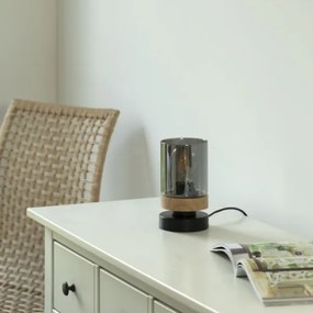 Lampă de masă JUST LIGHT. 11310-18 PASQUAL 1xE27/40W/230V negru/arbore de cauciuc