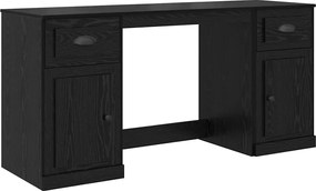 vidaXL Birou cu dulap Stejar Negru 154,5 x 50 x 75 cm Lemn compozit