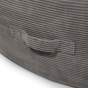 Fotoliu bean bag crem cu tapițerie din catifea reiată Roll 190 – SLOWDOWN