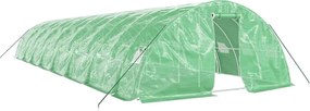 vidaXL Seră cu cadru din oțel, verde, 80 m², 16x5x2,3 m