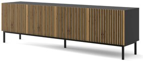 Masă TV F 4D 200 Rowanna (Negru + Stejar artisan). 1125068