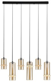 Lustra cu 6 pendule LED, CHAMPAGNE GLASS-BLACK, ZB-2536