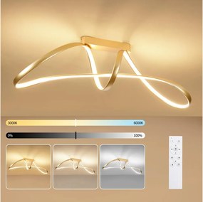 Brilagi-LED Lustră aplicată reglabilă TWISTER LED/60W/230V 3000-6000K auriu + telecomandă