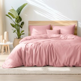 Goldea lenjerie de pat din 100% bumbac - roz pastel 140 x 220 și 50 x 70 cm