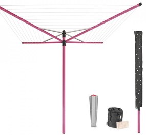 Uscator rufe exterior Brabantia Lift-O-Matic Outdoor 50m, ancora din metal, husă și geantă cu cleme, Spring Pink 1005640