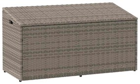 vidaXL Cutie de depozitare de grădină gri 110x50x58 cm polirattan