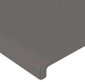 Cadru de pat cu tablie, gri, 90x200 cm, piele ecologica Gri, 90 x 200 cm, Design simplu