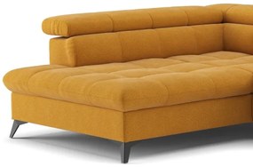 Canapea colțar extensibilă în L MARANO stânga, portocalie