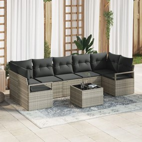 vidaXL Set de canapele pentru grădină 8 pcs Gri deschis și gri închis