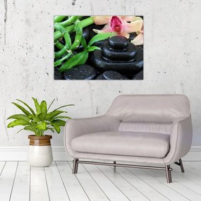 Tablou - Pietre și orhidee (70x50 cm)