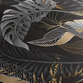 Tablou - Frunze tropicale, Galben - auriu (150x105 cm)