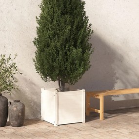 Jardiniera de gradina, alb, 50x50x50 cm, lemn masiv de pin 1, Alb