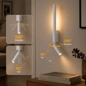 Brilagi - Aplica spot LED de perete VIXON LED/3W/230V + LED/5W, alb, CRI 90