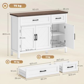 HOMCOM bufet dulap jos pentru depozitare | Aosom Romania