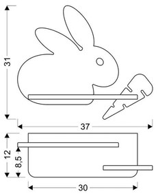 Corp de iluminat pentru copii gri Rabbit – Candellux Lighting