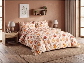 Lenjerie de pat din flanel LEAVES & STRIPES colorate Dimensiune lenjerie de pat: 70 x 90 cm | 140 x 200 cm