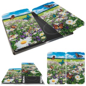 Protecții de aragaz 2 buc. din sticlă temperată 52x30 cm Summer Meadow – Maximex