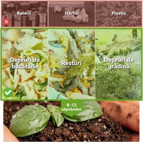 Outsunny Compostor Rotativ cu 2 Secțiuni și 8 Prize de Aerisire din Oțel și PP, 160L, 71x65x96 cm, Gri | Aosom Romania