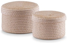 Coșuri rotunde pentru accesorii, mărunțișuri - 2 bucăți în set, ZELLER, natural