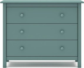 Comodă pentru copii în culoarea petrolului joasă din lemn de pin 100x80 cm Max – Marckeric