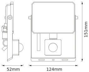 Osram - Proiector LED Floodlight cu senzor, 20 W, 230 V, 4000 K, IP65
