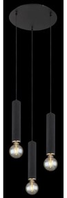 Lustra cu 3 pendule design modern MARION negru, nickel
