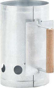 vidaXL Demaror șemineu și grătar cu cărbune, oțel galvanizat