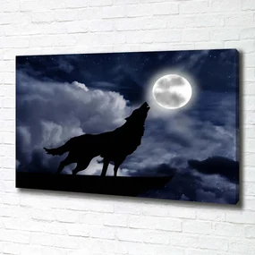Tablou pe pânză canvas Howling lup plin