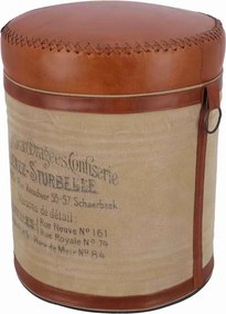 Taburet vintage tip butoi cu spatiu de depozitare – Chocolat Cacao Dragées