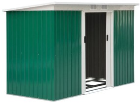 Outsunny Magazie de Grădină pentru Unelte, cu Uși Glisante și Ventilație, 277x130x173 cm, Verde | Aosom Romania